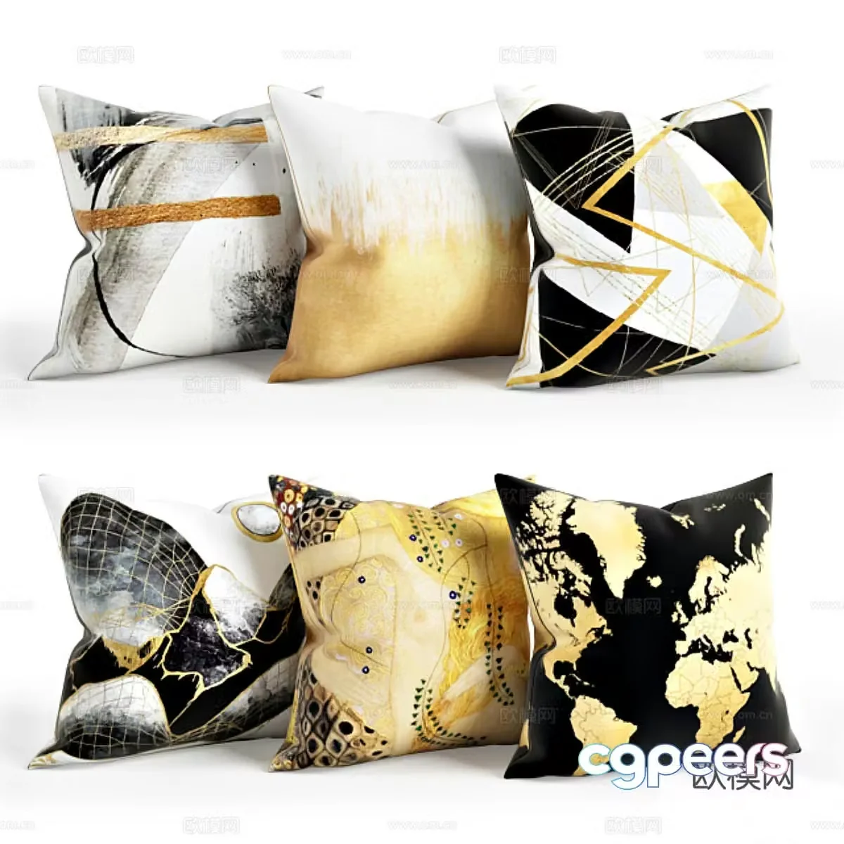 Golden pillow pillow 3d model