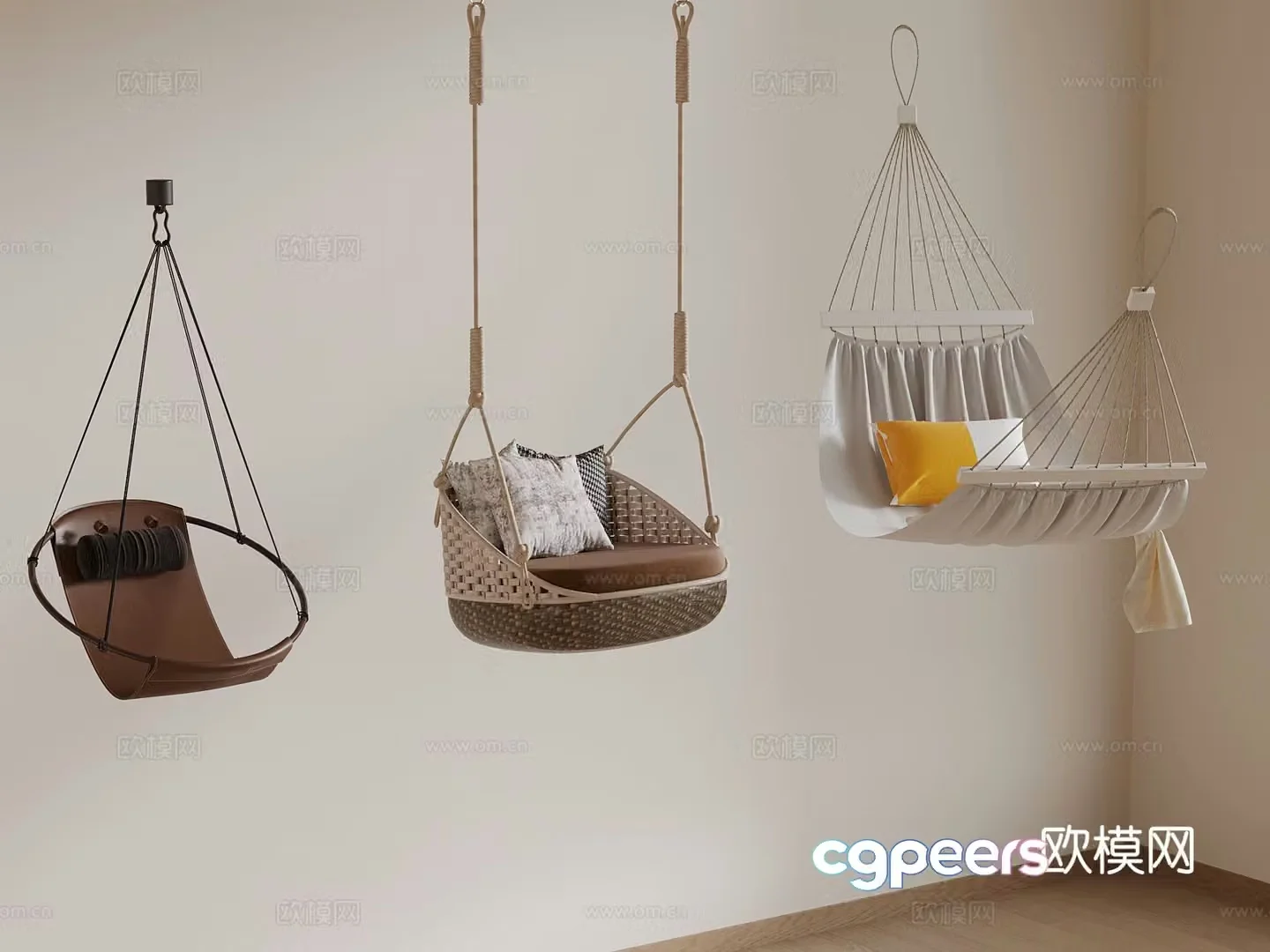 Modern hammock hanging chair 3d model