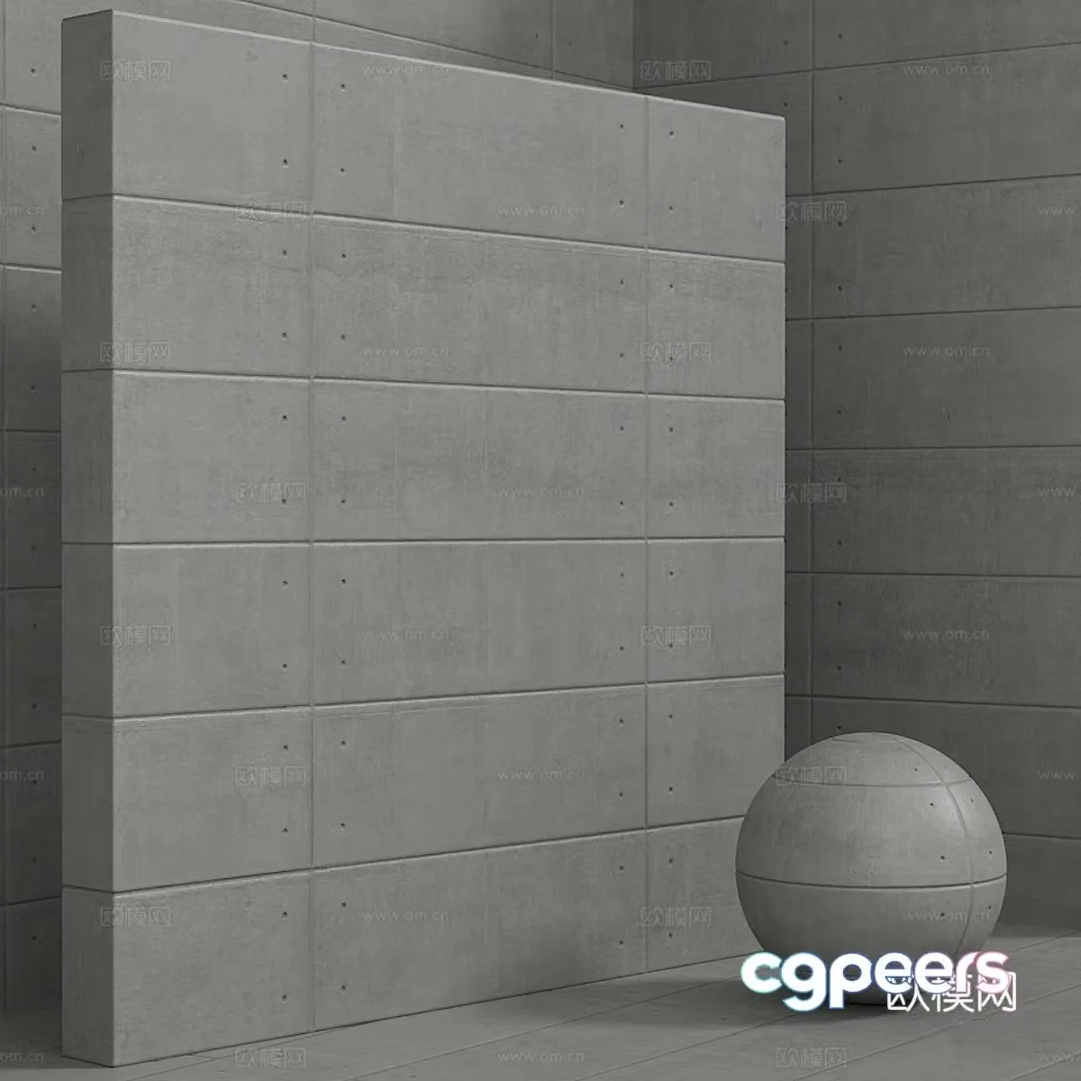 Concrete wall panel Concrete brick wall 3D model