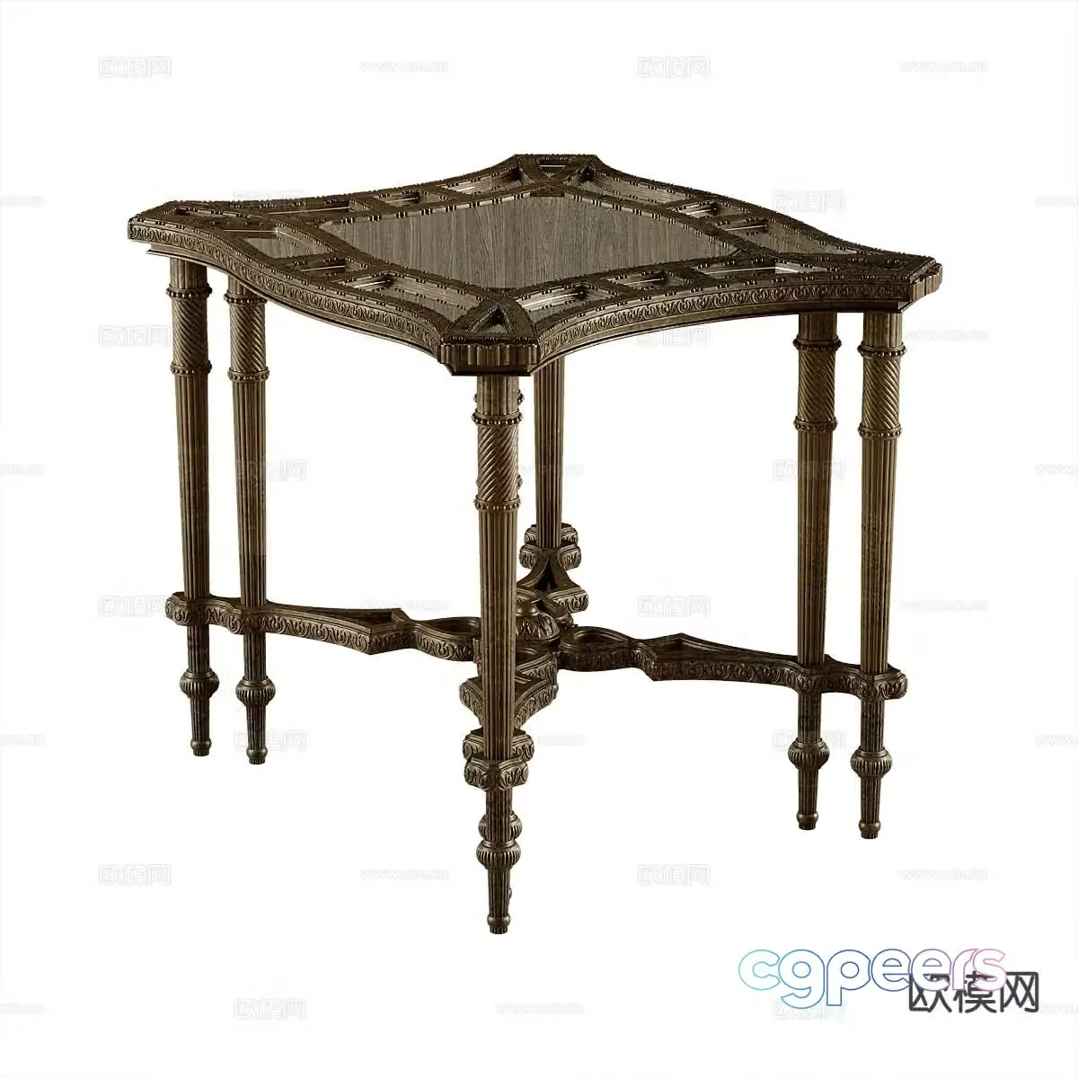 American side table corner table retro corner table 3D model