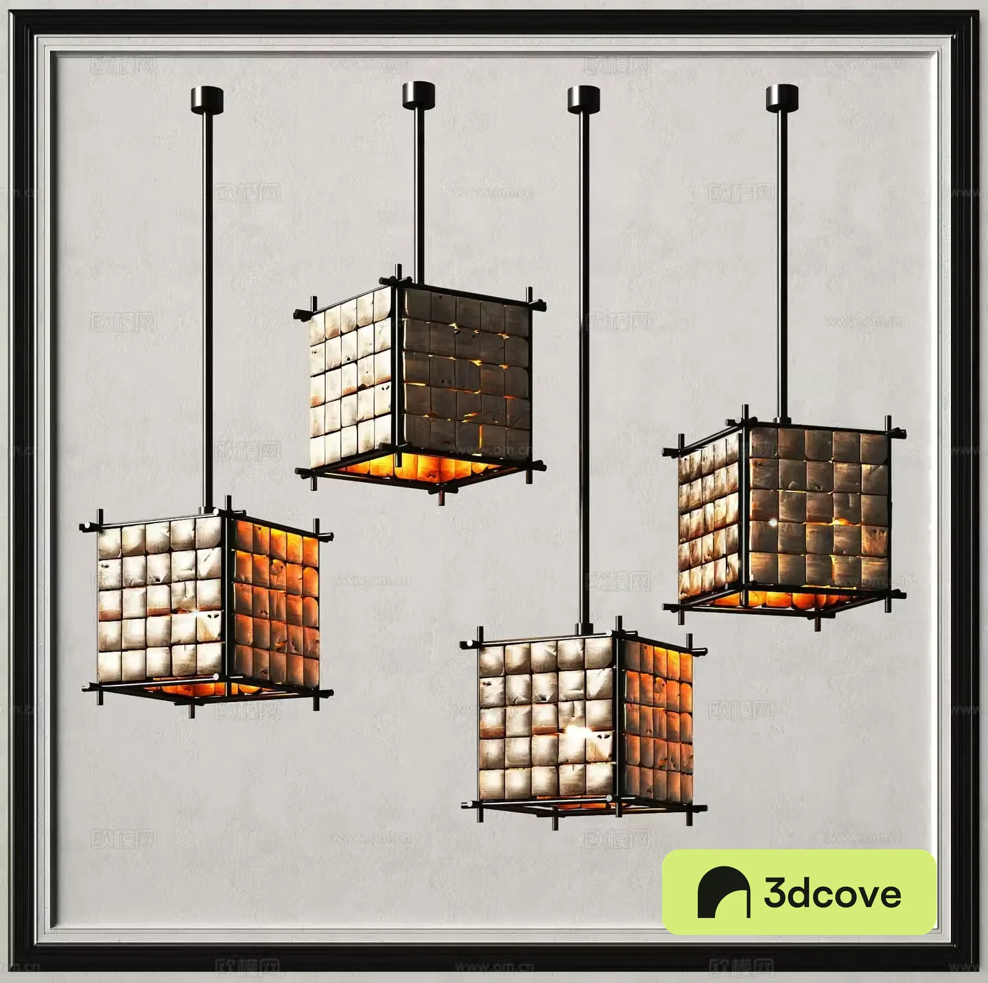 Wabi-sabi chandelier art chandelier square chandelier