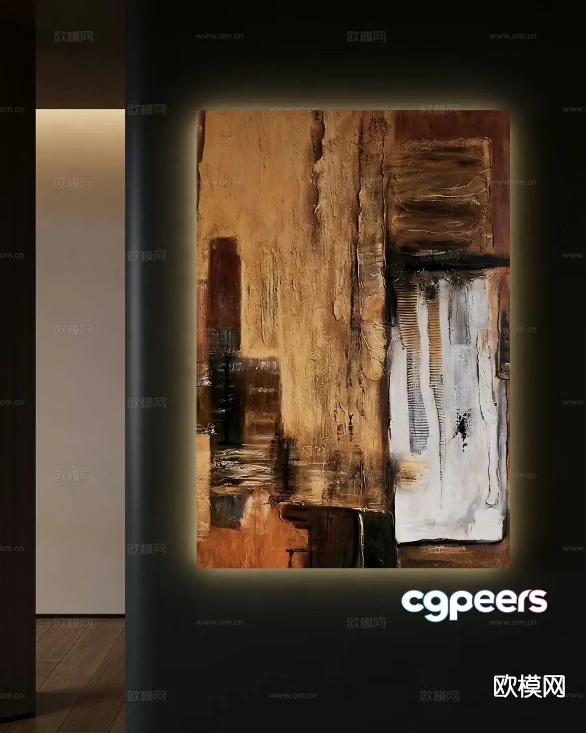 Wabi-sabi art painting decorative painting 3d model