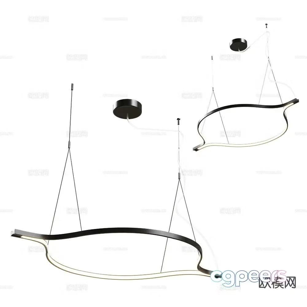 MODO ring chandelier metal chandelier 3d model