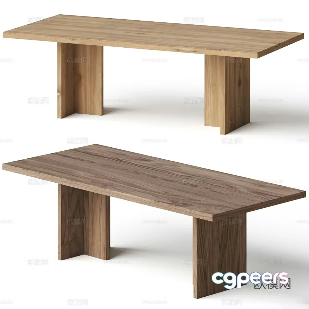 New Chinese solid wood dining table 3D model