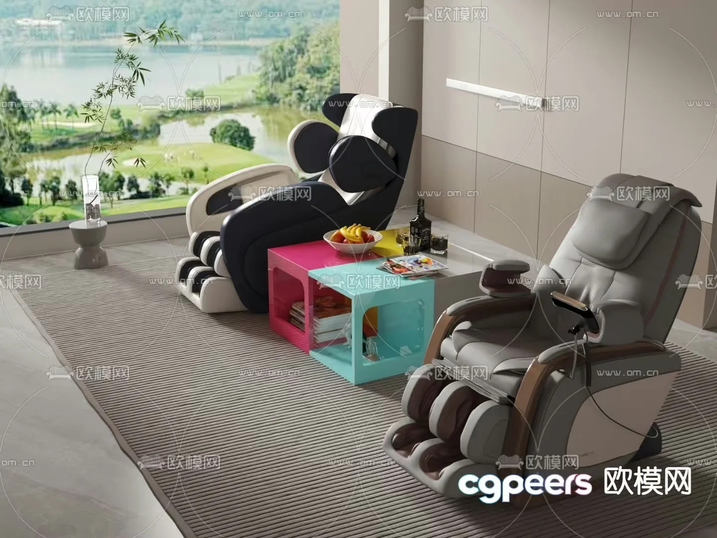 Modern Living Room 3D Model – 9190 – VRAY Render