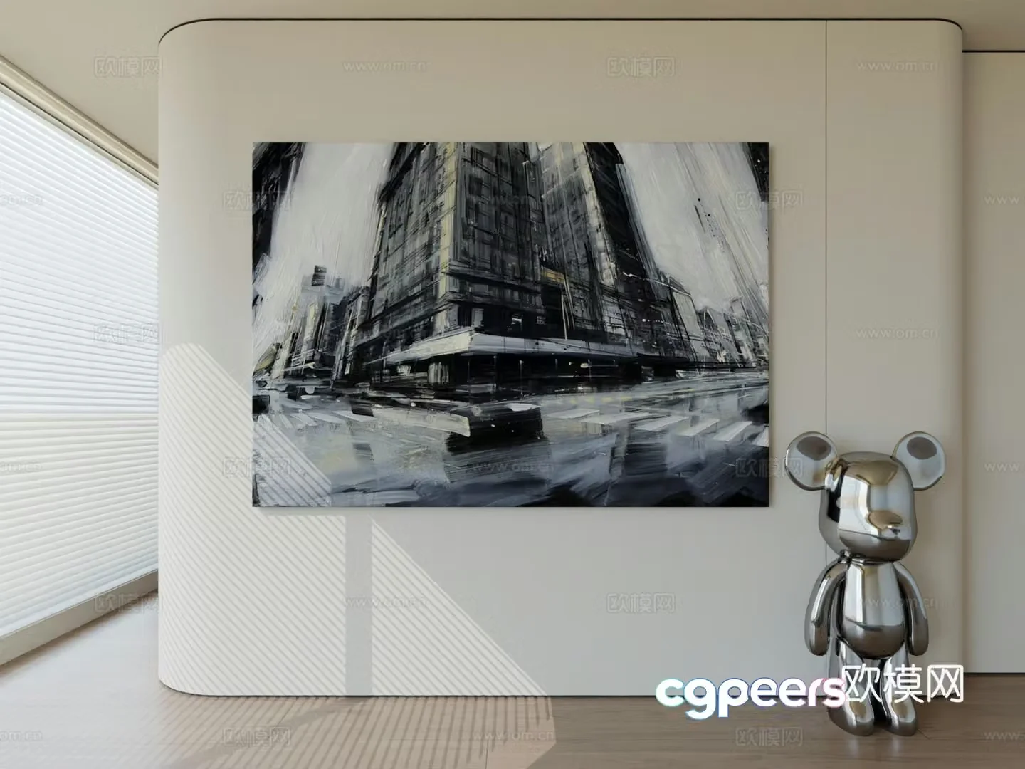 Modern minimalist hanging painting abstract art hanging painting 3d model