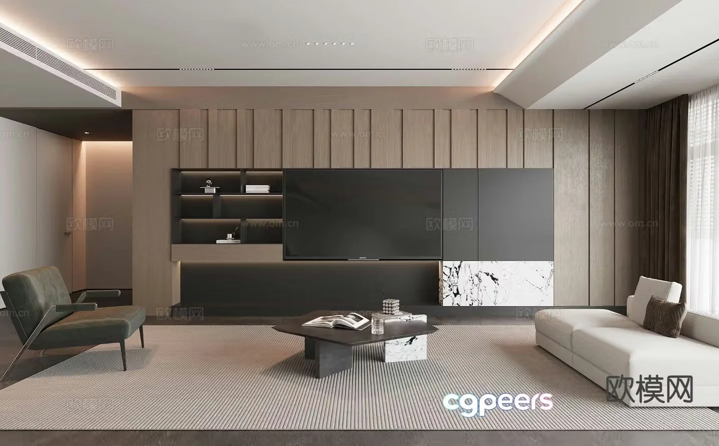 Modern living room 3d model