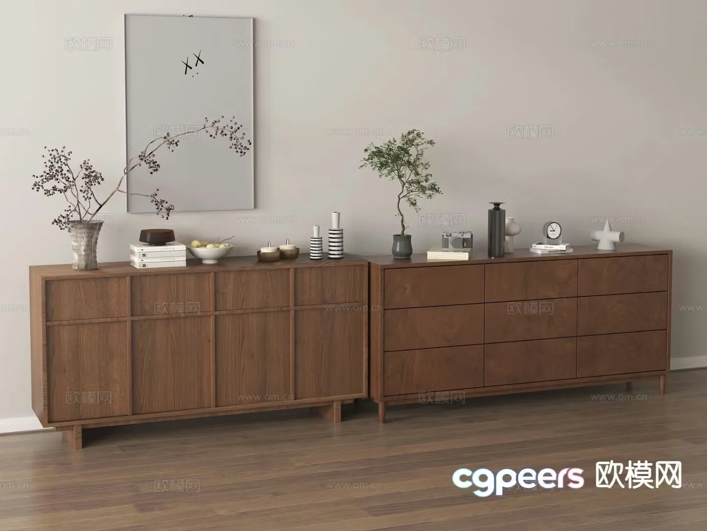 Wabi-sabi side cabinet 3D model