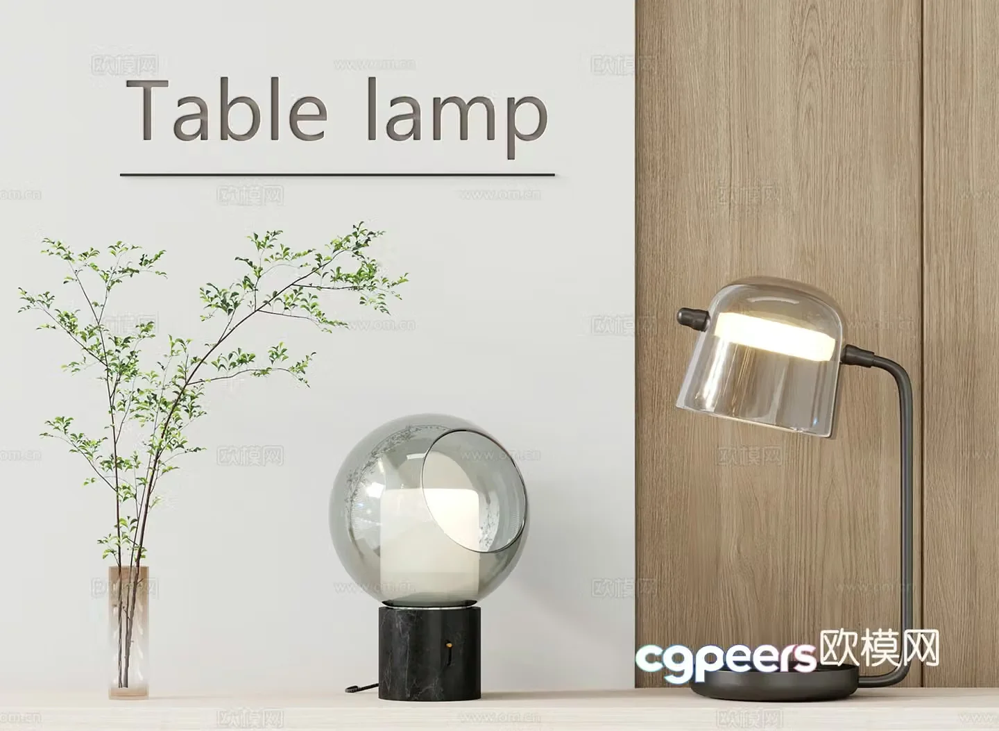 Modern table lamp glass table lamp 3D model