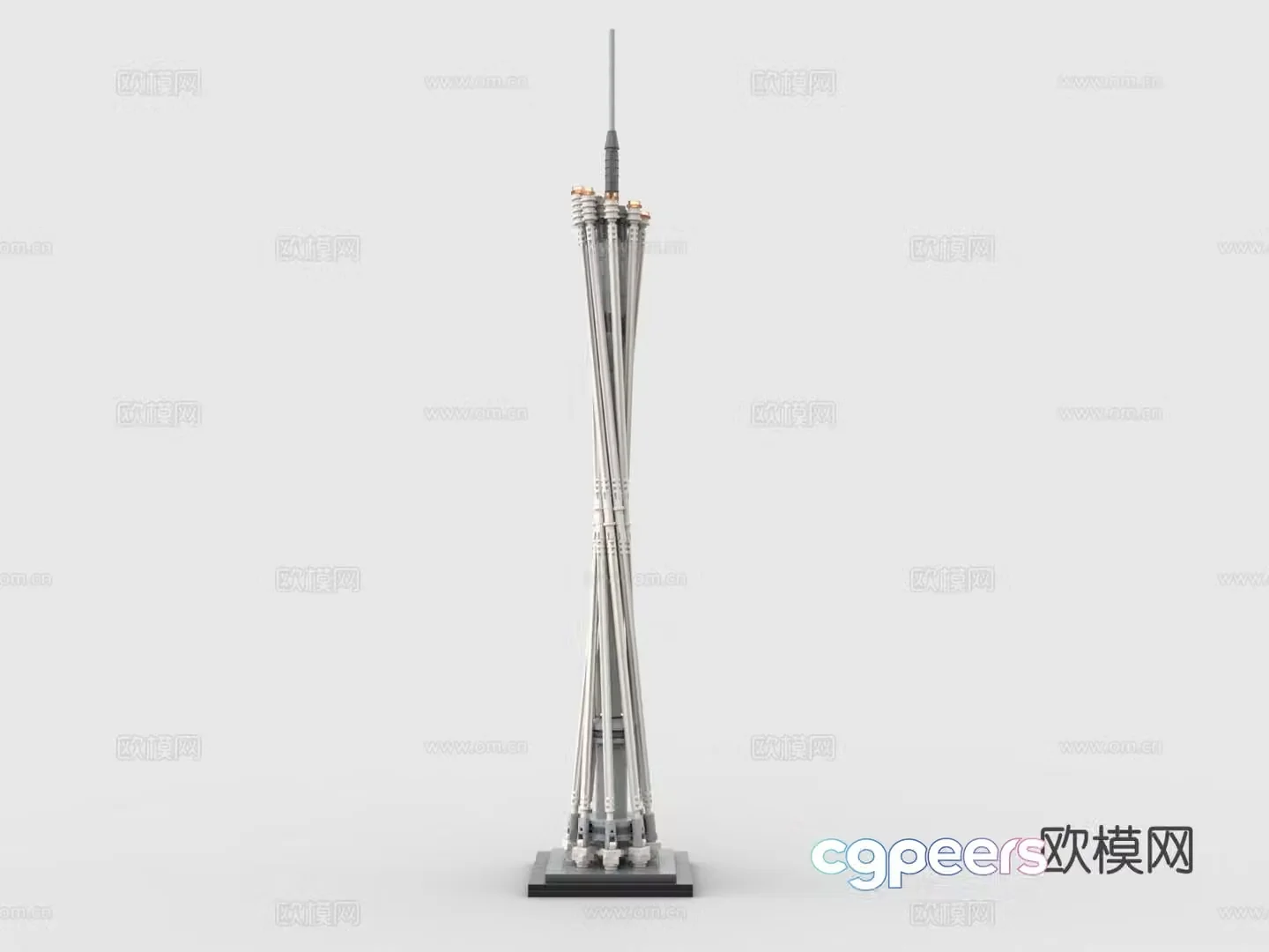 LEGO toys Guangzhou TV Tower small waist building blocks 3D model