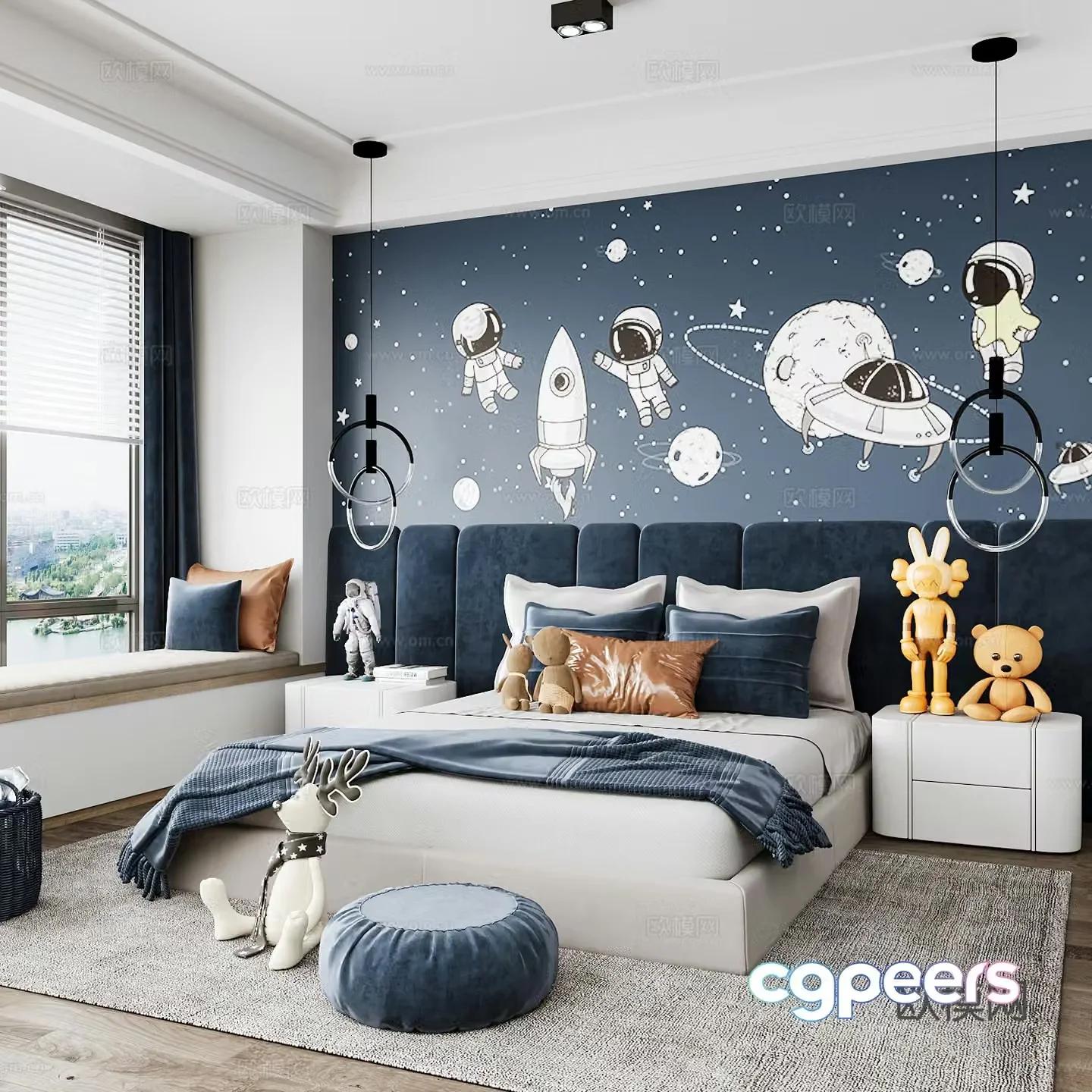 Modern children’s room boy’s room 3d model