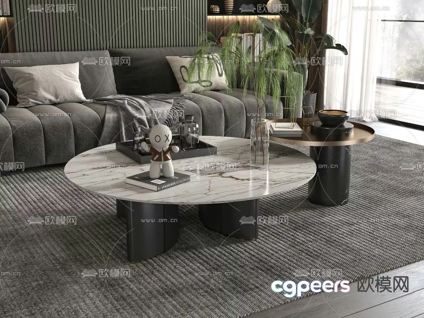 Modern coffee table mother-in-law coffee table 3d model