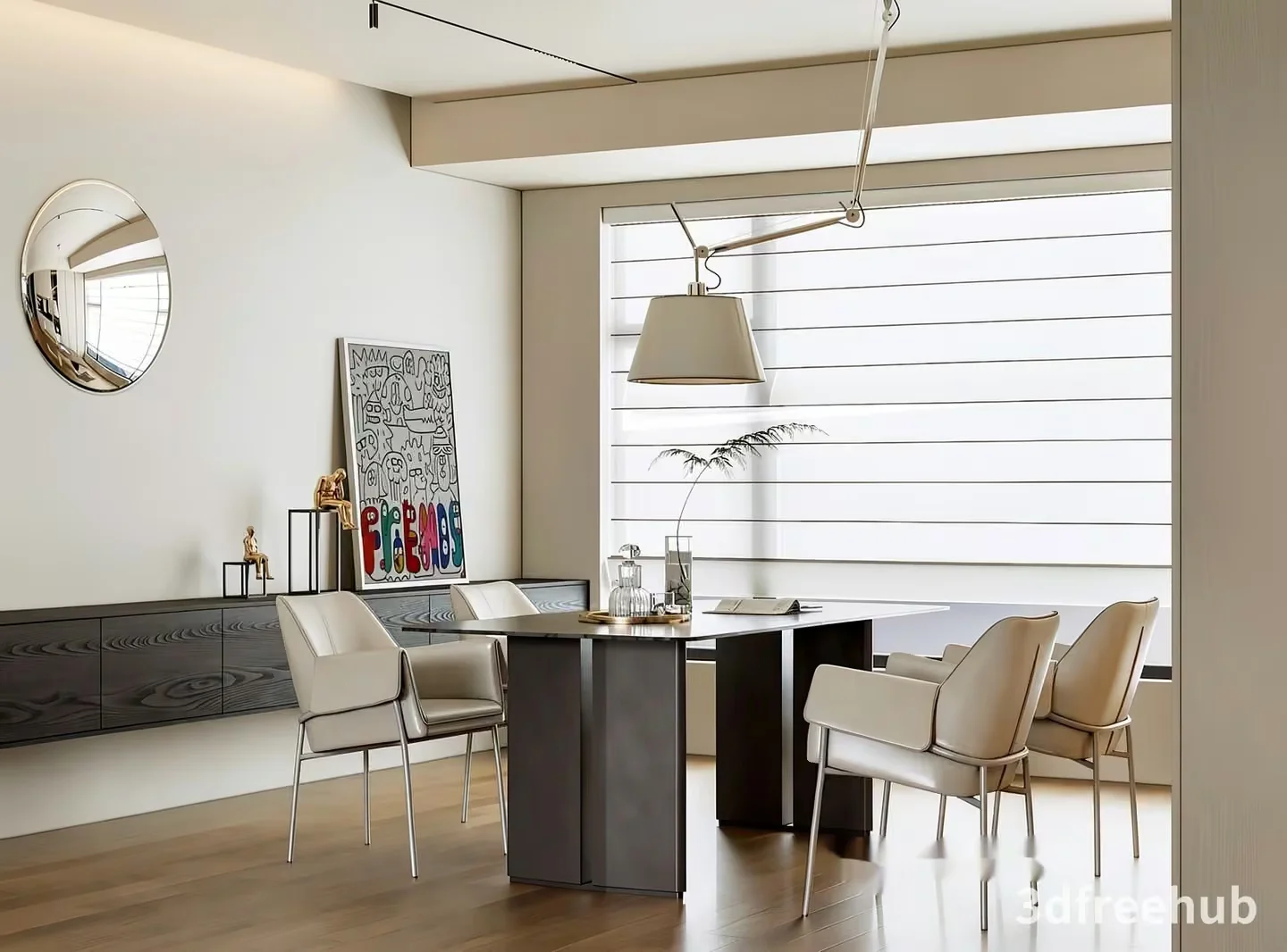 Modern Office Space 3D Model – 20289 – VRAY Render