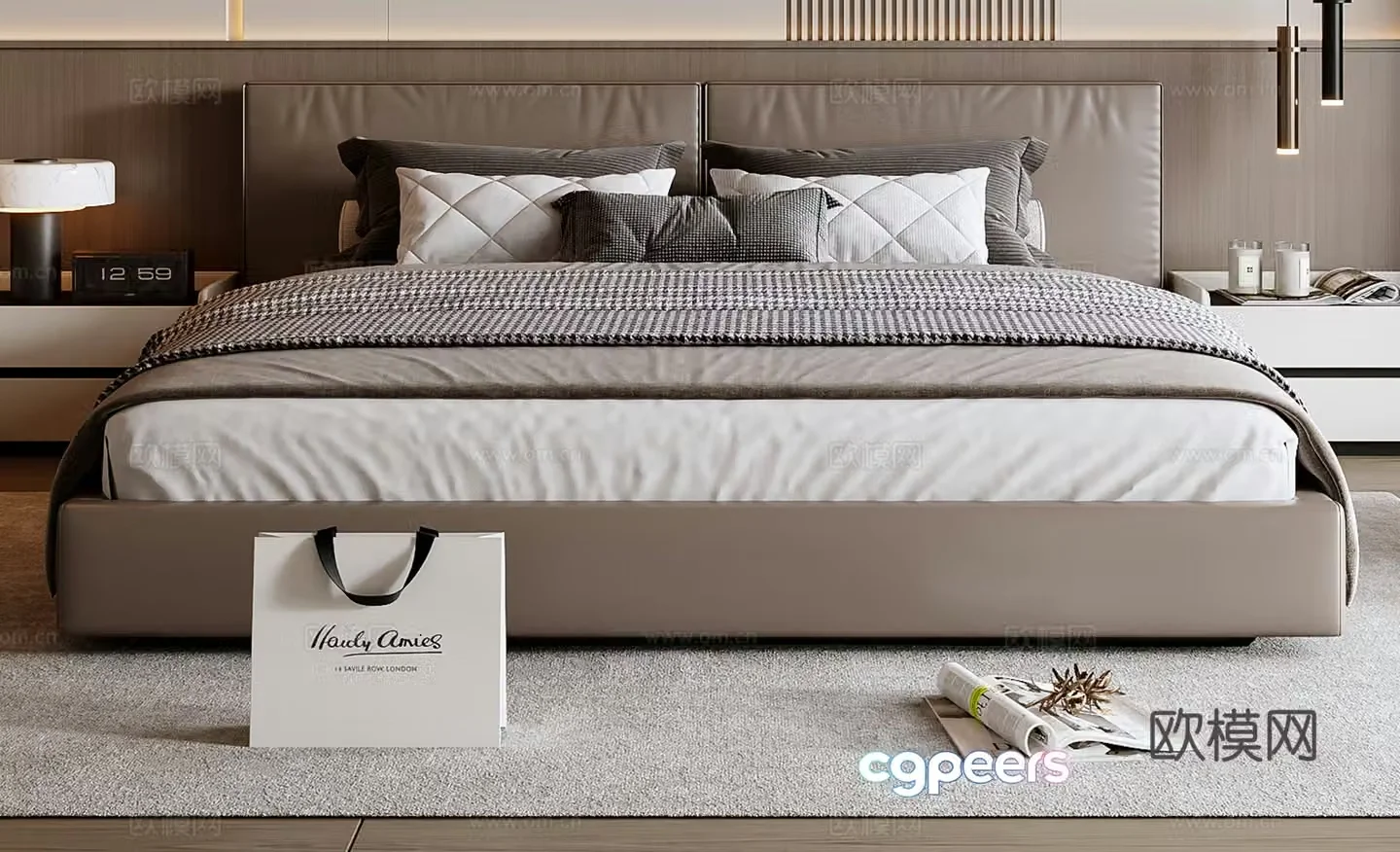 Es about Italian Double Bed 3D Model