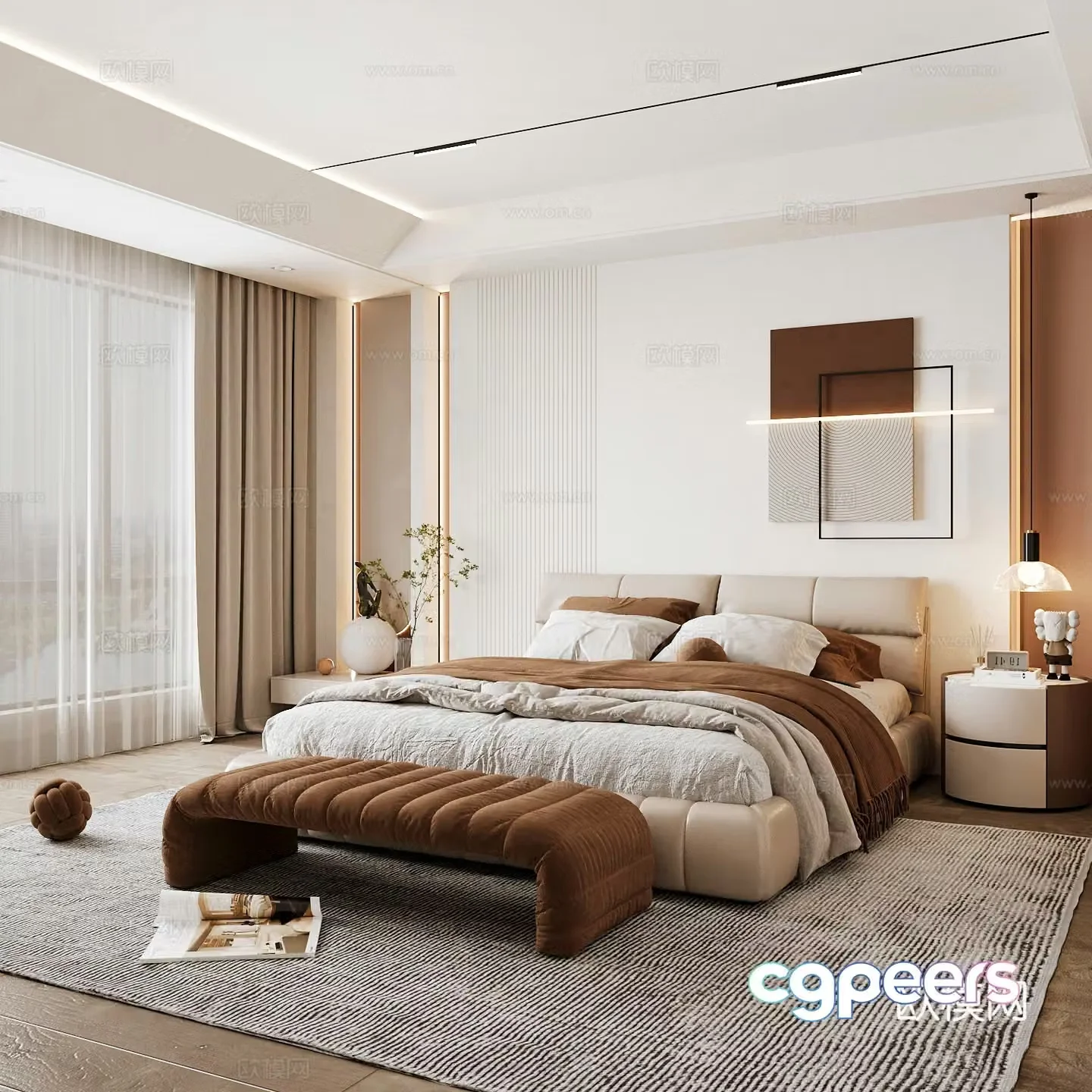 Modern home bedroom Modern bedroom Italian bedroom Simple bedroom Italian bed 3d model