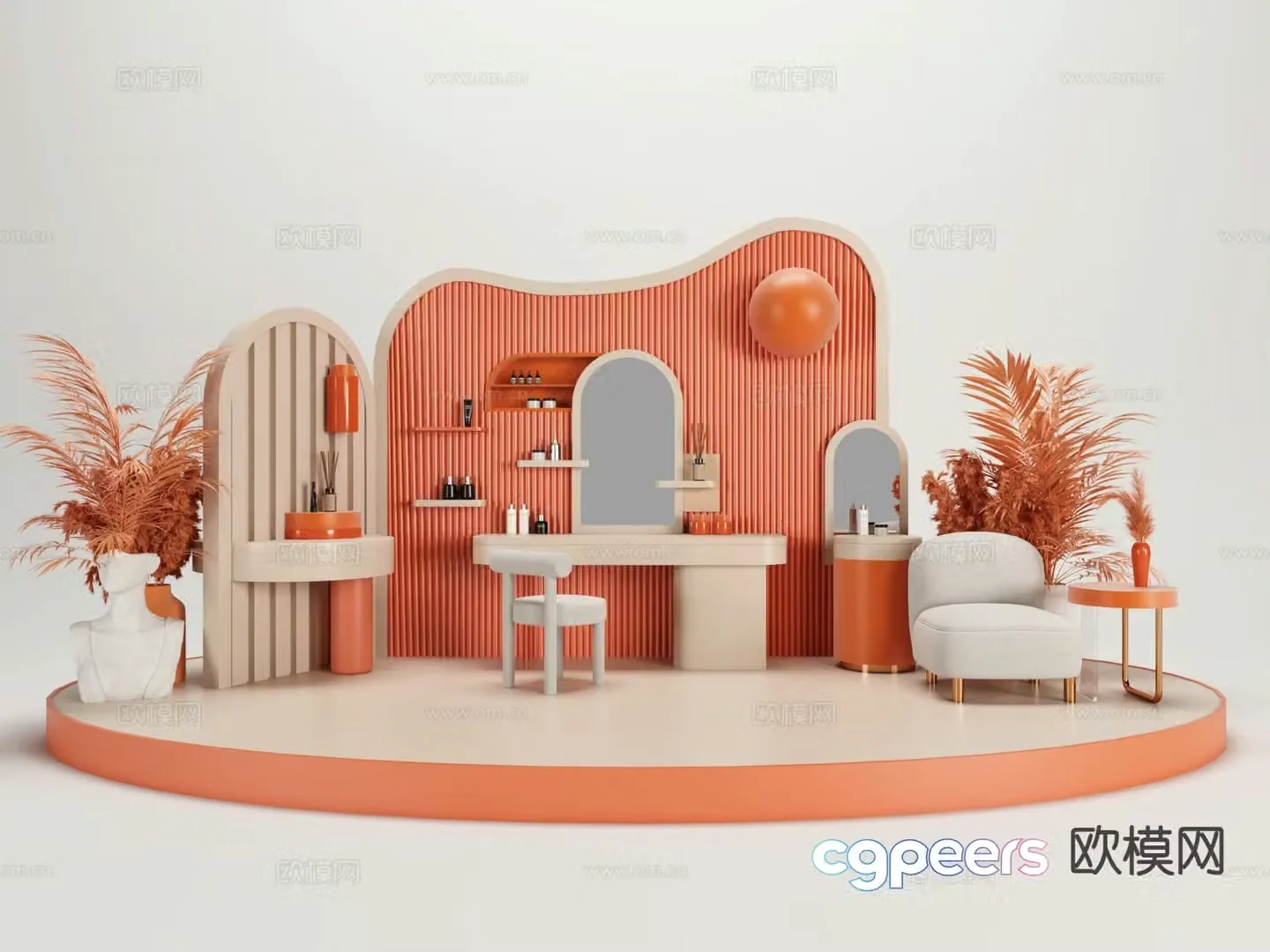 Medieval style dressing table 3D model
