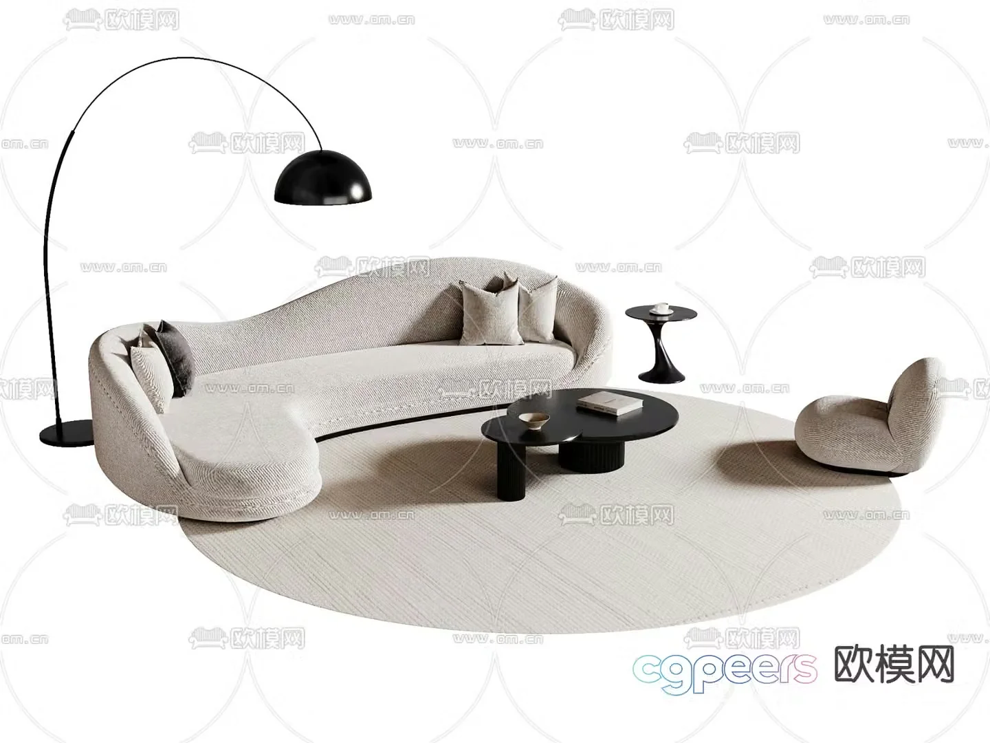 Wabi Sabi modular sofa 3d model