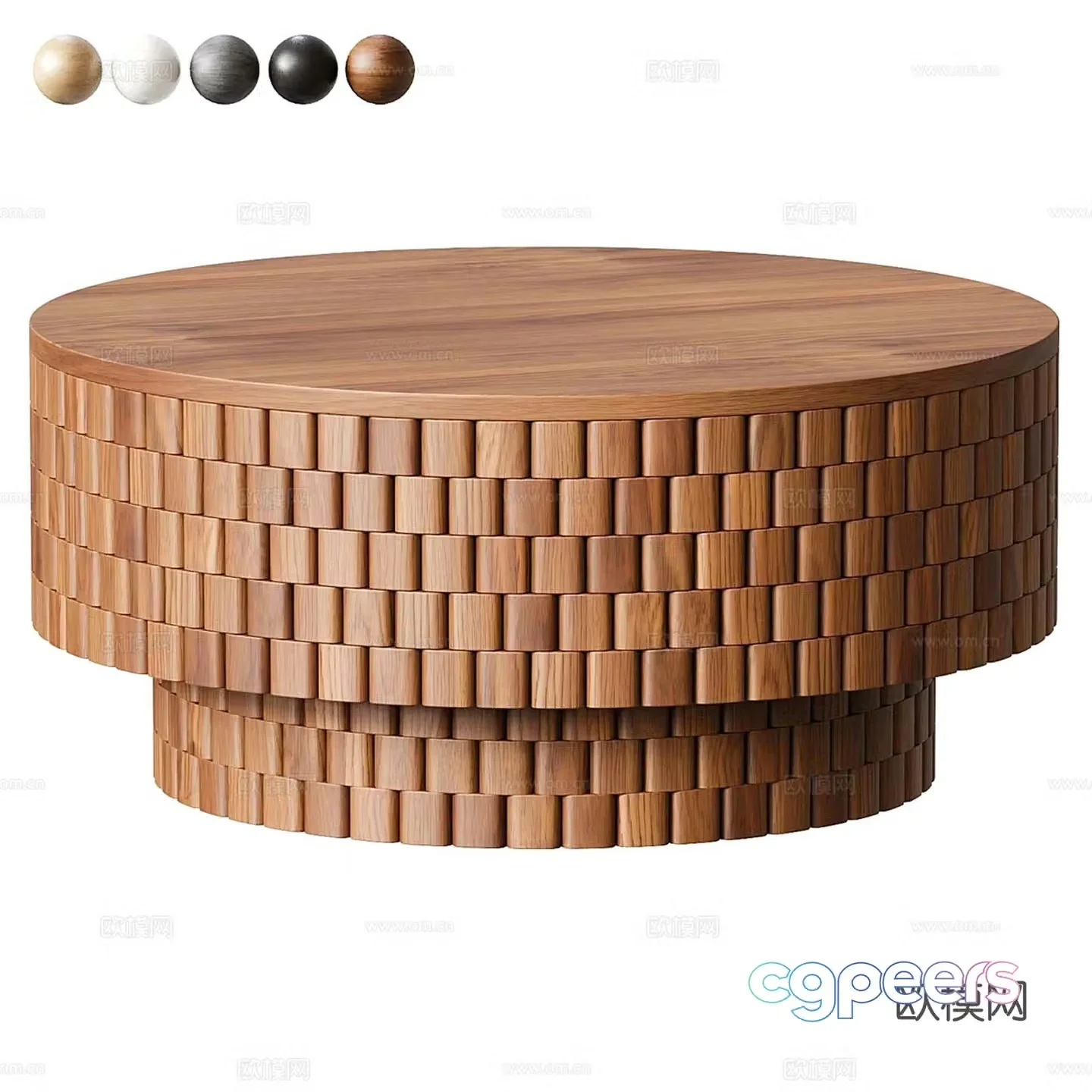 Medieval style round coffee table 3D model