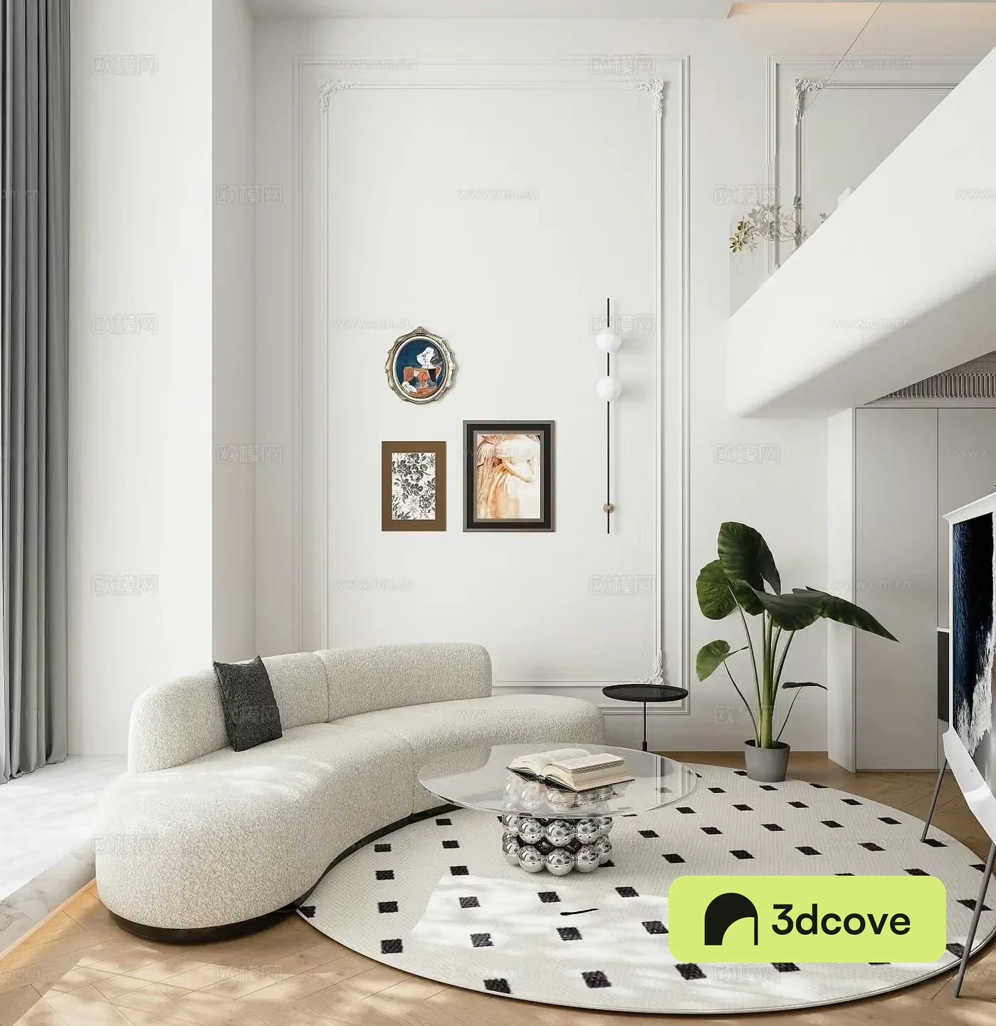 Modern living and dining room