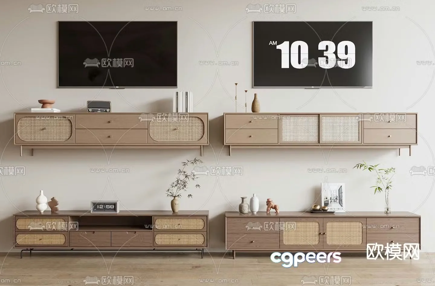 Wabi-sabi TV cabinet 3d model