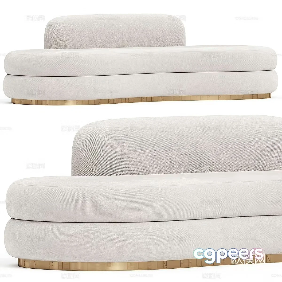 Modern fabric sofa special-shaped sofa 3d model
