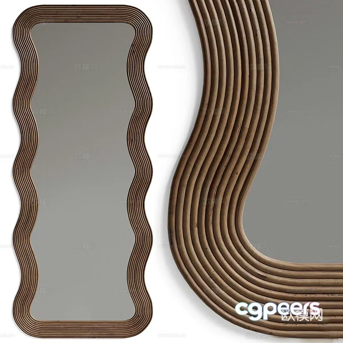 Retro decorative mirror Floor-standing mirror Dressing mirror Bathroom mirror Special mirror 3D model