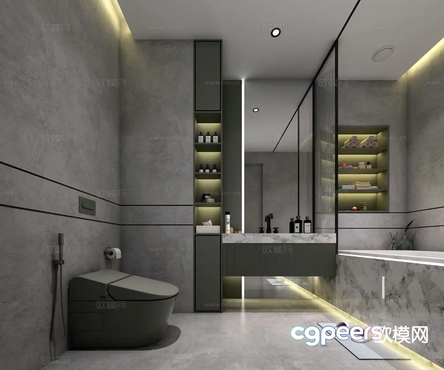 Industrial style bathroom bathroom 3d model