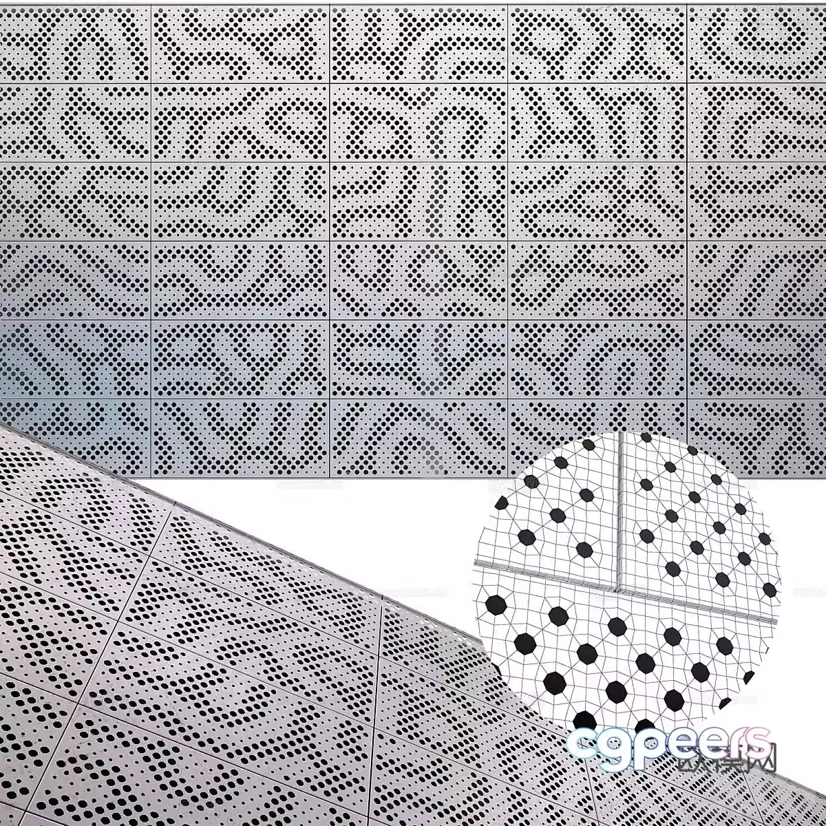 Perforated plate Multi-porous plate 3D model