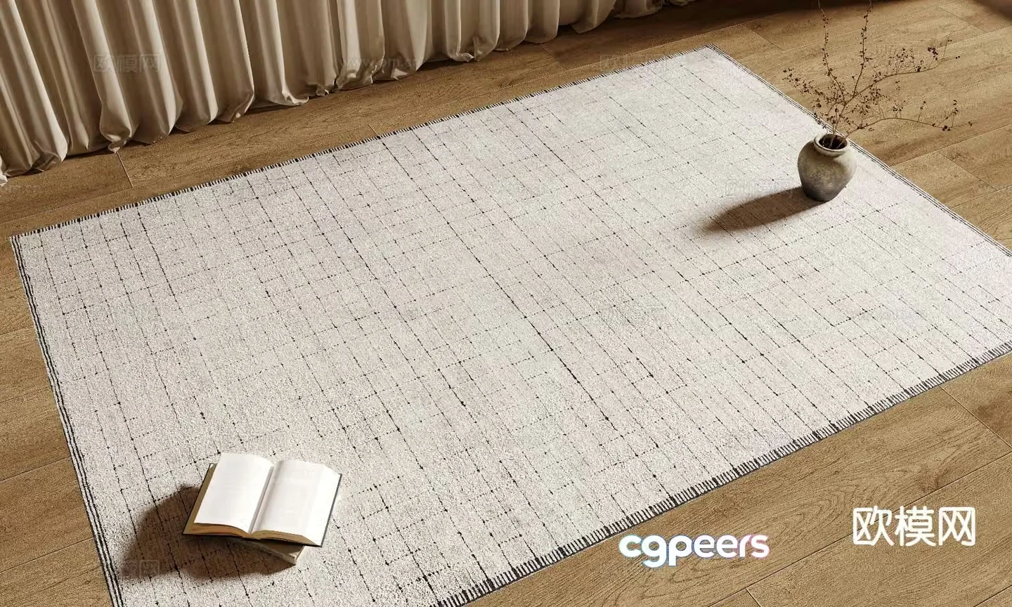 French plaid carpet 3d model