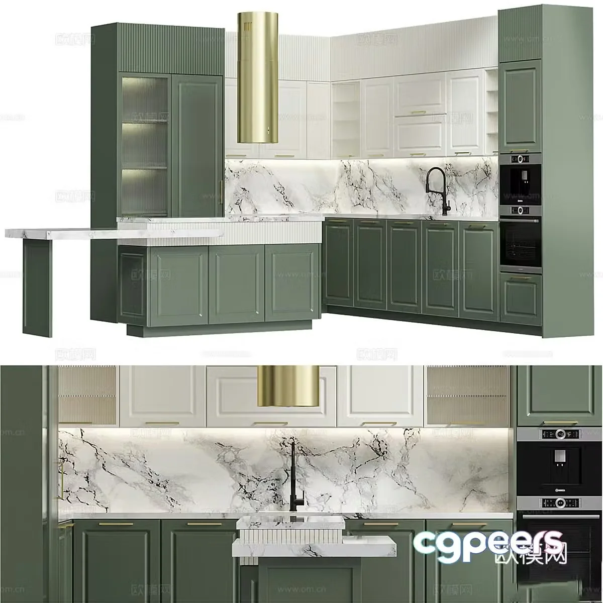Modern Italian light luxury KIPRIDA cabinet 3D model
