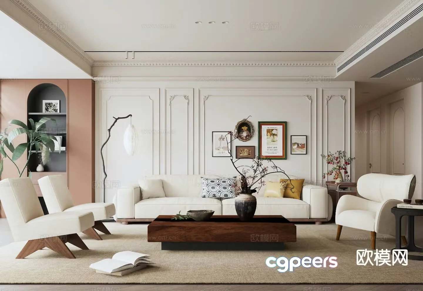 Medieval style living room 3D model