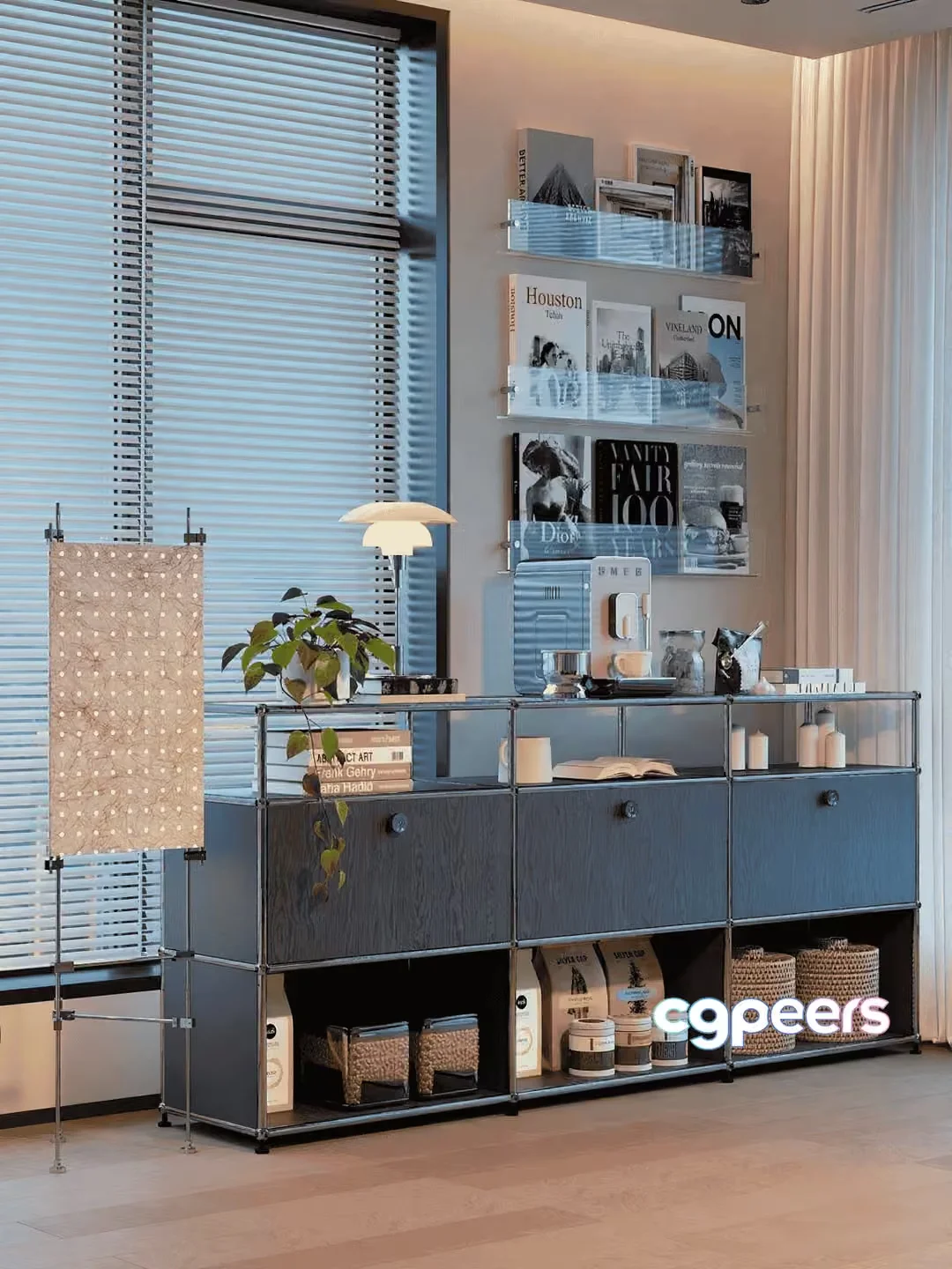 Modern Shelving Unit 3D Model – 15345 – VRAY Render