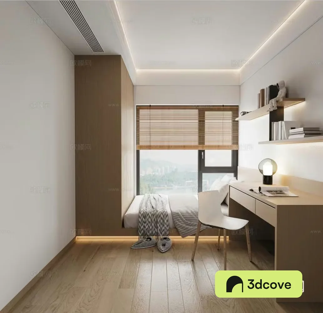 Modern log bedroom