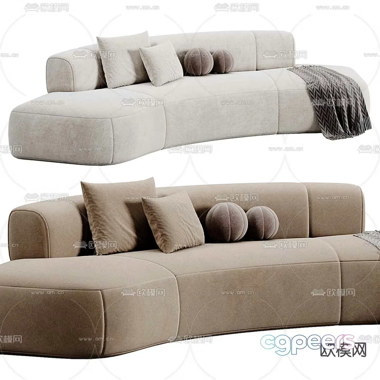 Special shaped sofa curved sofa 3d model
