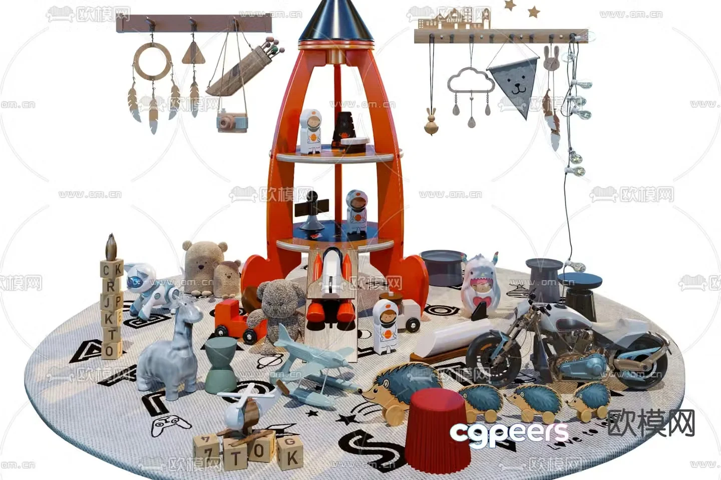 Modern children’s toys 3d model