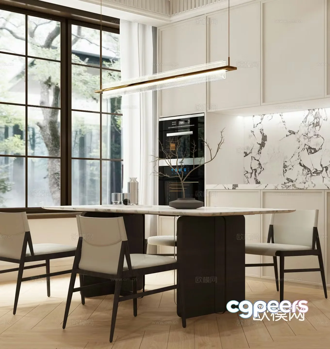 Modern Cream Style Restaurant French Cream Style Restaurant Modern Restaurant 3D Model