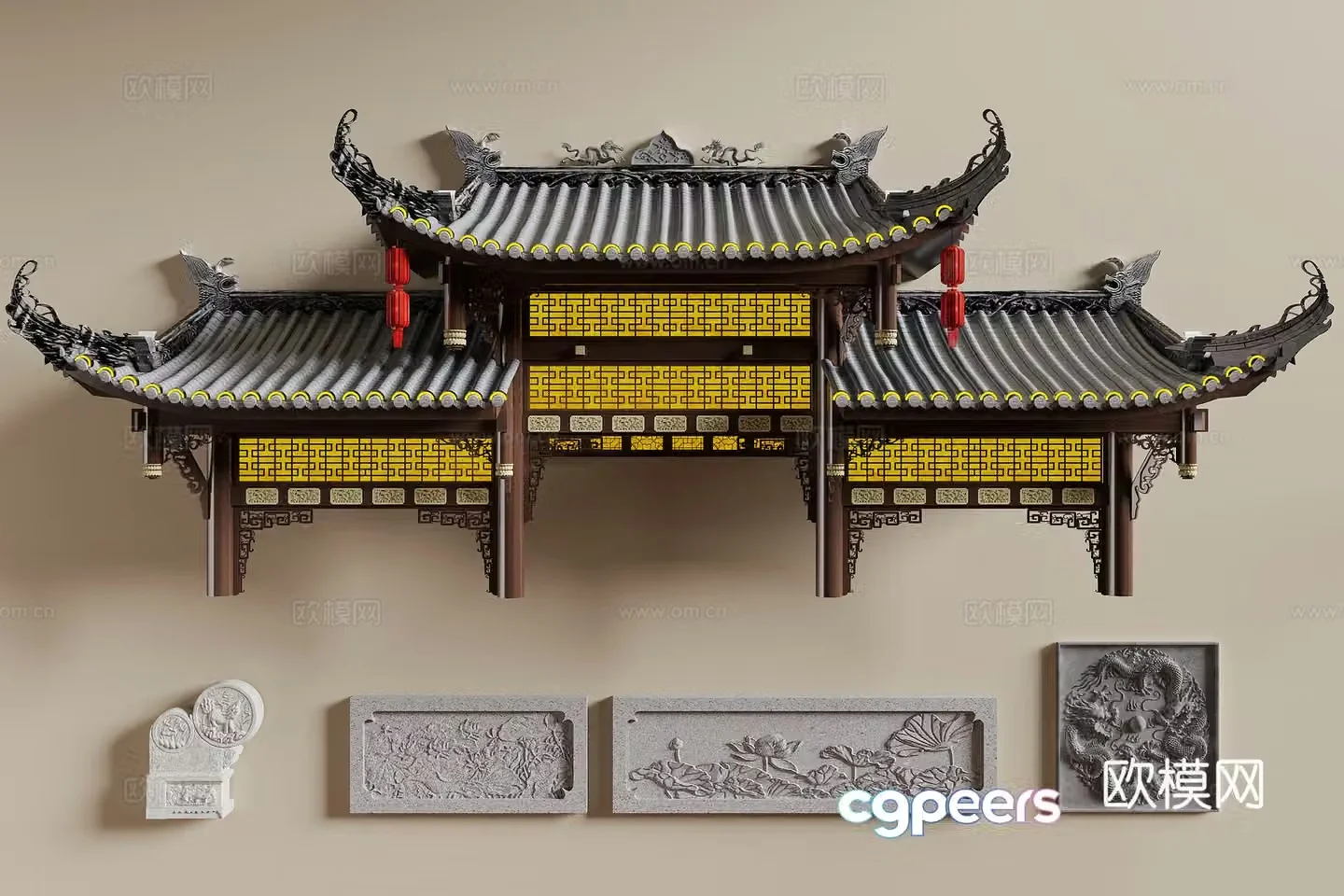 3D model of ancient building eaves