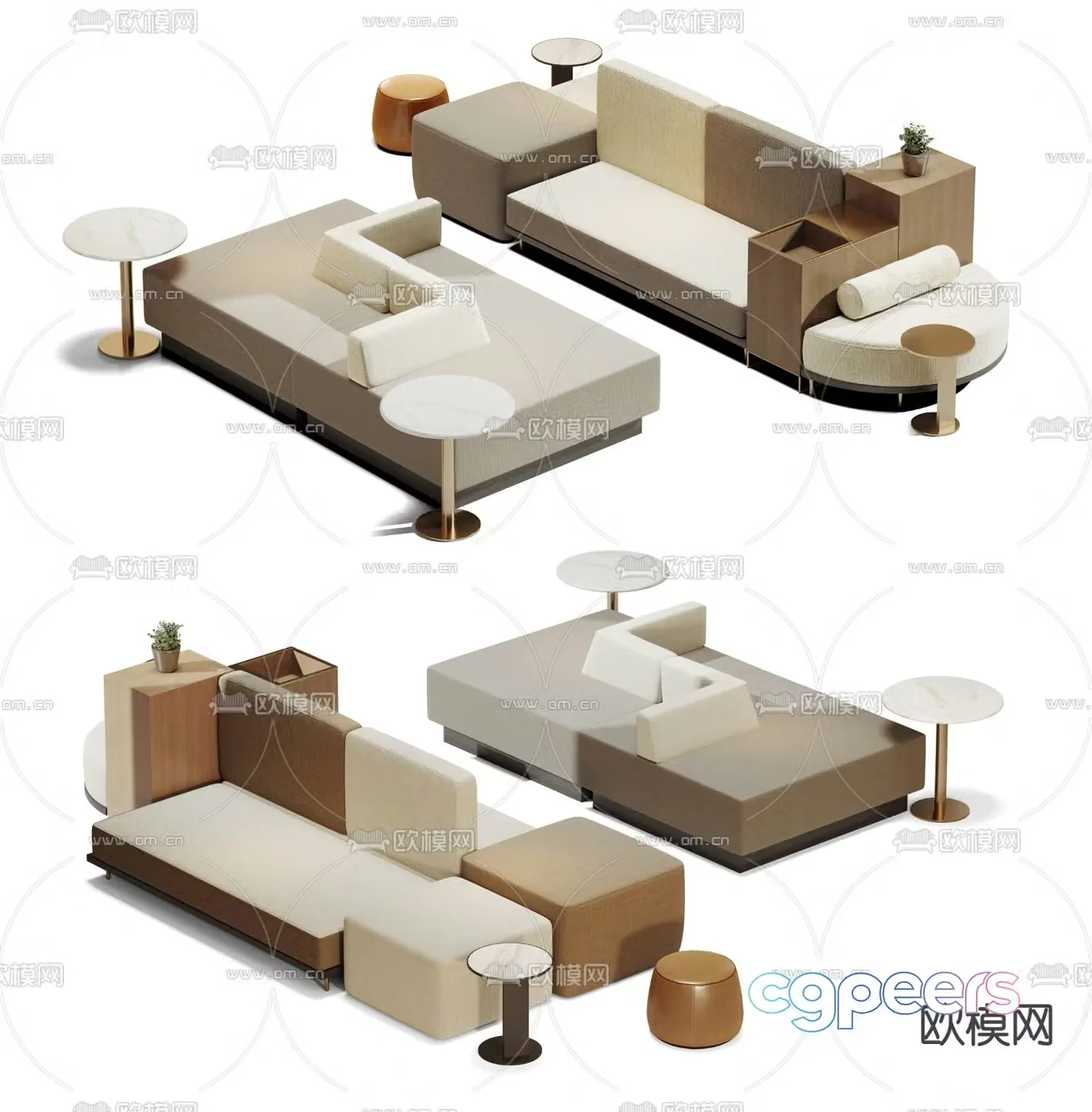 Negotiation sofa office sofa 3d model