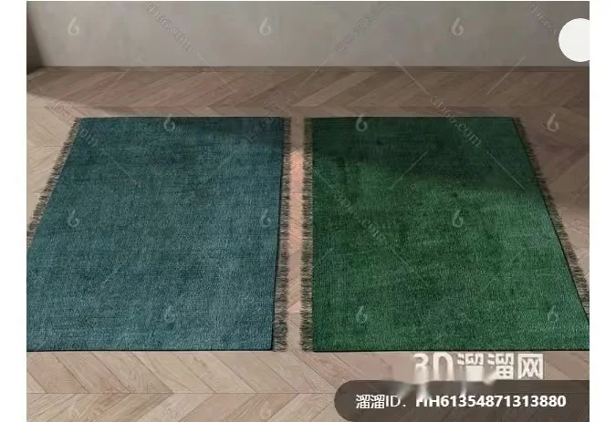 Two Green Rugs 3D Model – 13025 – VRAY Render