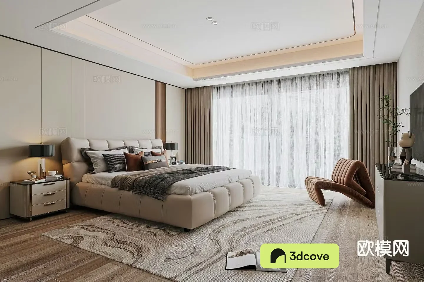 Light luxury bedroom master bedroom