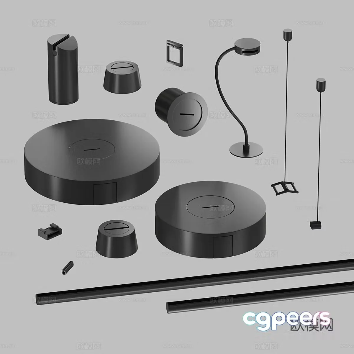 Modern simple lamp parts accessories 3d model