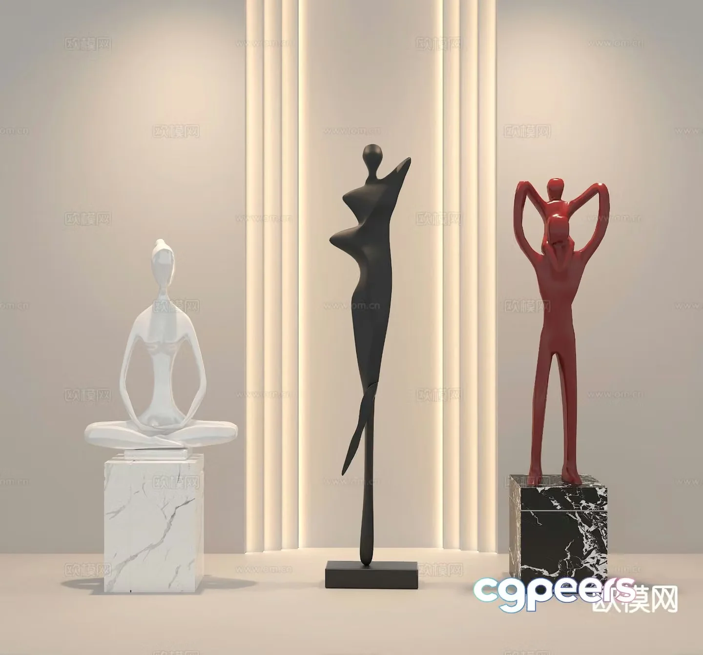 Indoor art installation sculpture ornaments figure sculpture 3d model