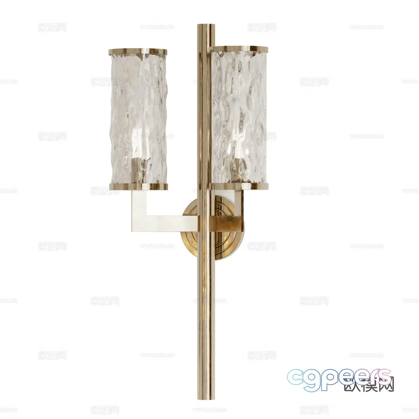 Modern light luxury glass decorative wall lamp 3d model