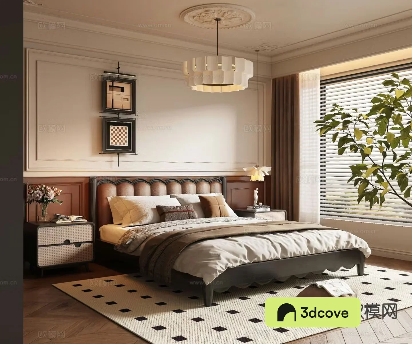 French retro bedroom master bedroom