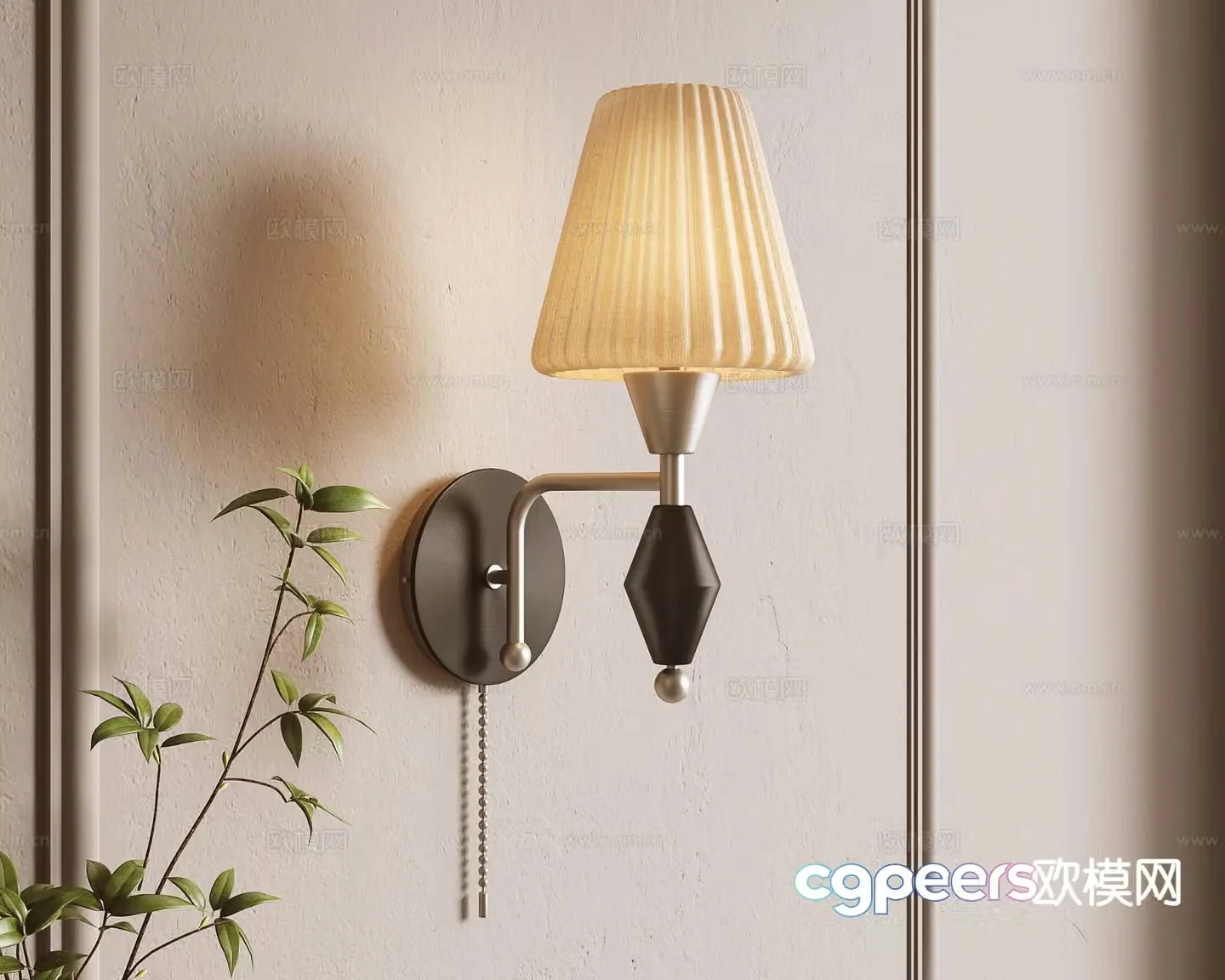 French retro wall lamp 3d model