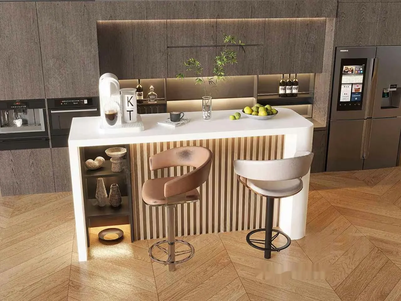 Modern Kitchen Bar 3D Model – 6752 – VRAY Render