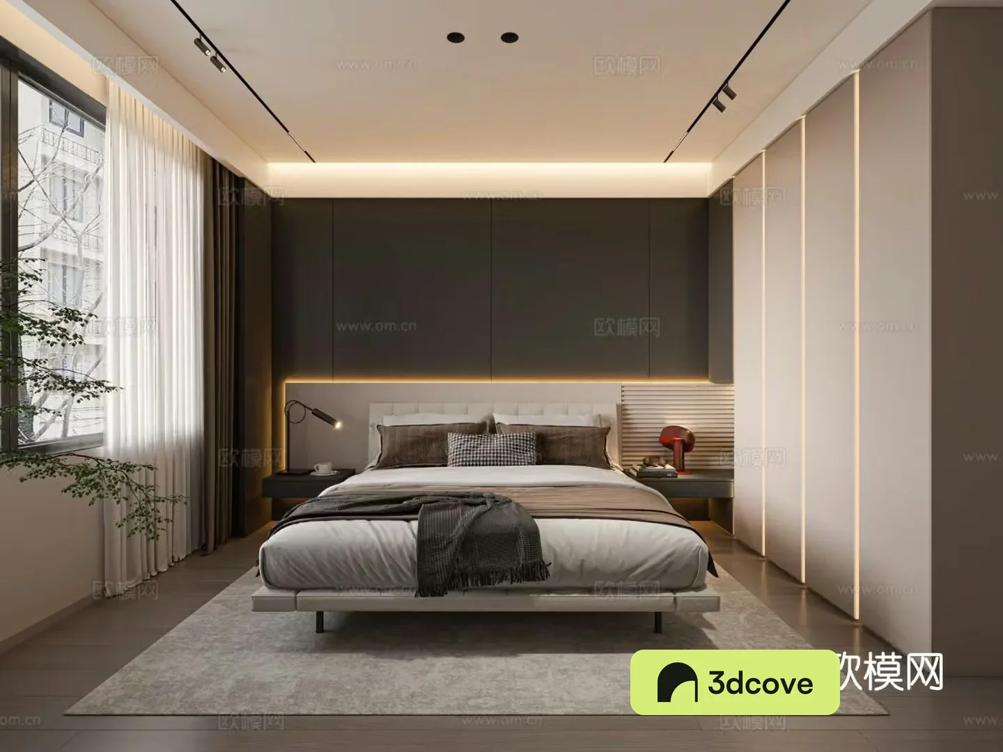 Italian bedroom premium gray bedroom