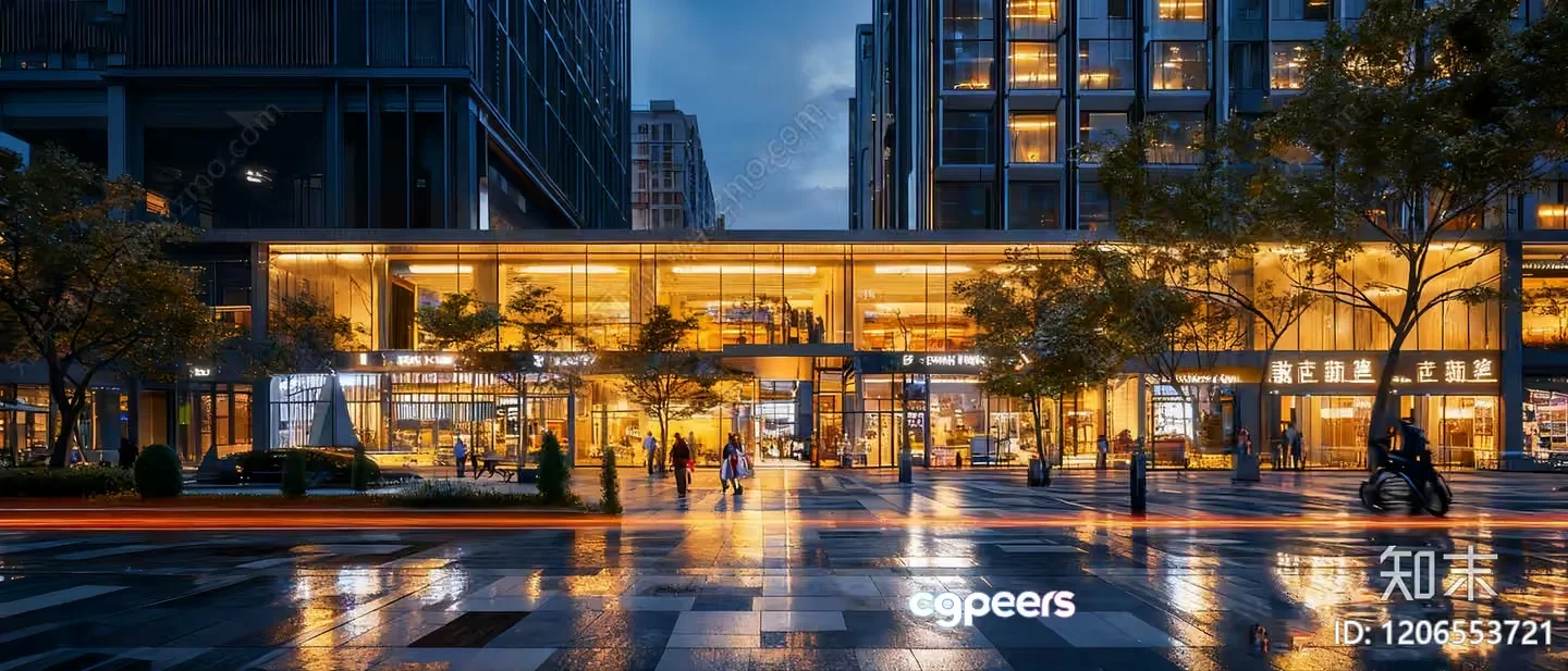 Modern City Street 3D Model – 12639 – VRAY Render