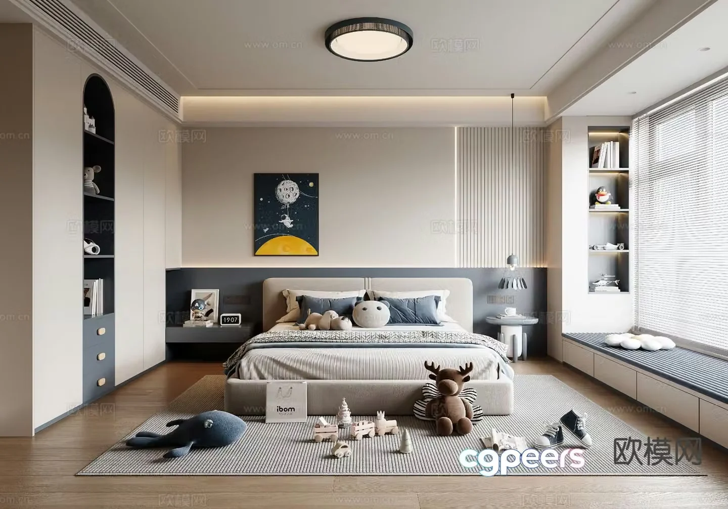 Modern boy’s room children’s room 3d model