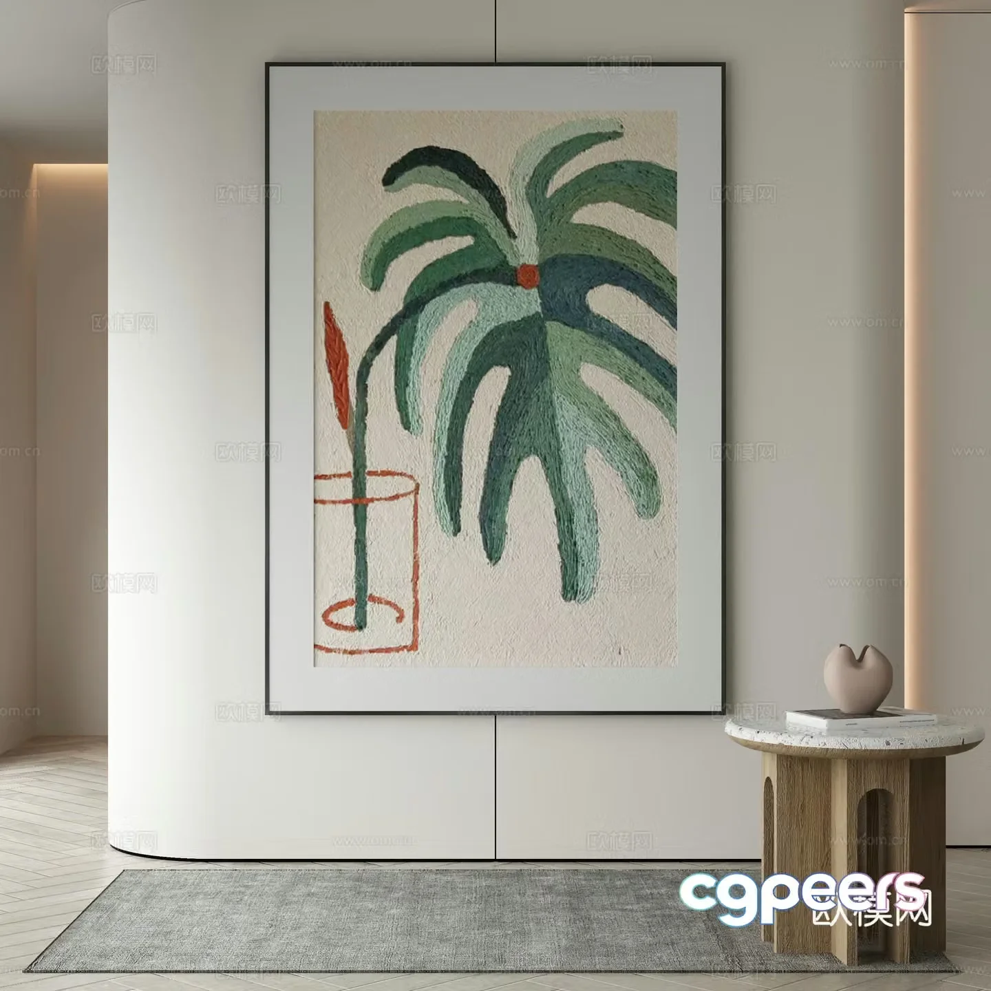 Modern Wasabi Hanging Painting Oil Painting 3D Model
